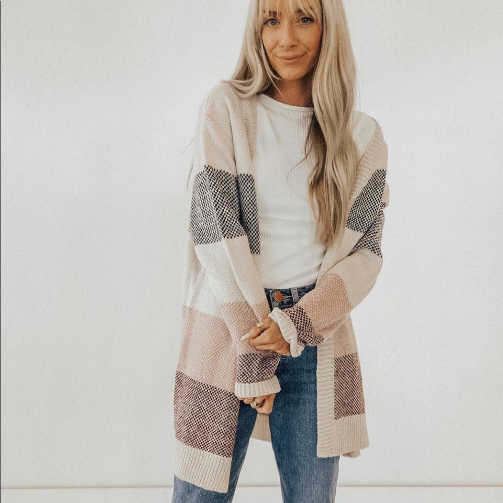 Ash Color Block Cardigan - Worn Once!